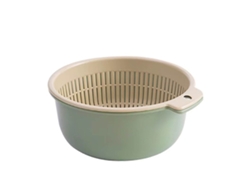 Colador De Cocina Seguro De Dos Capas De Pp Para Lavar Y Almacenar Verduras, Frutas Y Arroz.