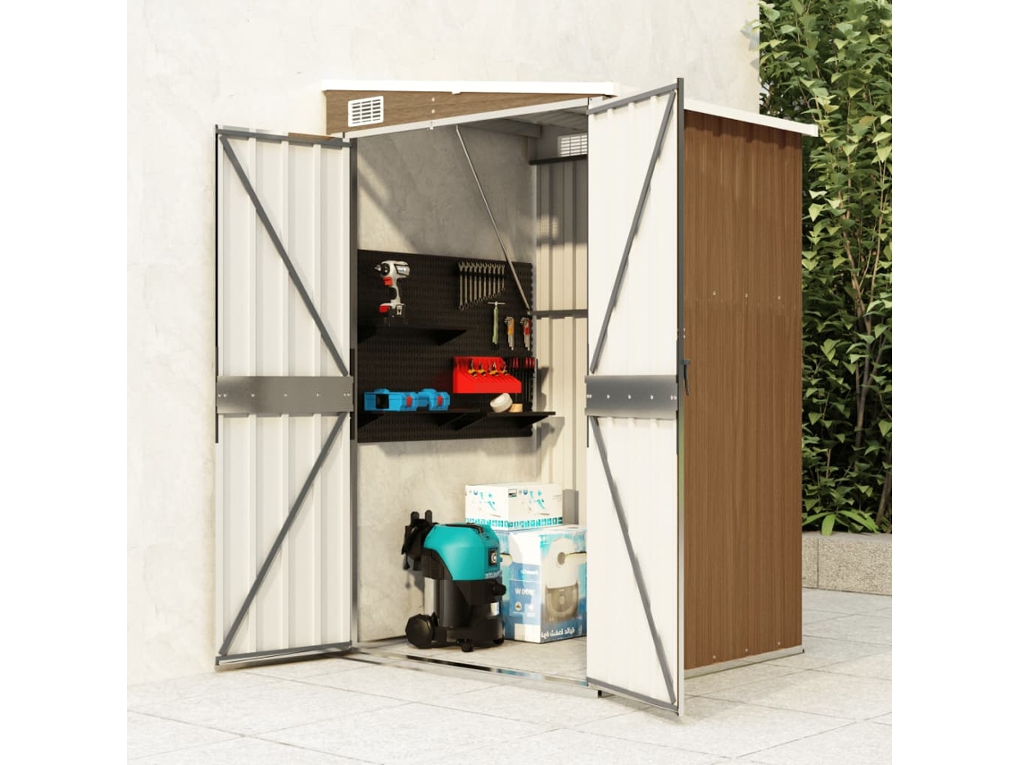 Refugio de Jardín Colgante 118x100x178 cm Acero Galvanizado. Casa encantadora marrón