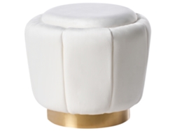 Puf de terciopelo blanco Irving de Beliani (43 x 43 x 37 cm)