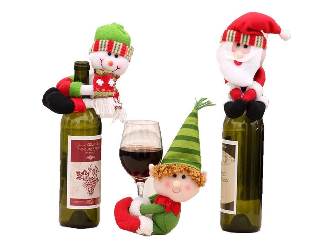Juego de 3 adornos navideños de mesa Rebe para fiestas, bodas, Año Nuevo y Navidad, en material suave.