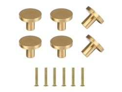 6 Tiradores Redondos De Latón Dorado Para Muebles Manijas De Armario Con Tornillos Duraderos Y Estilo Elegante