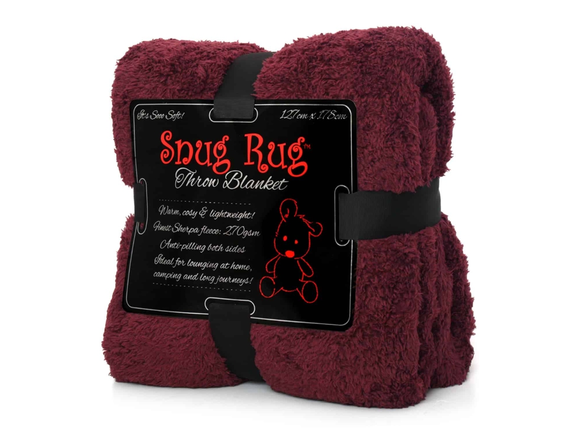 Snugrug Manta De Lujo Sherpa Fleece Sofá Tv Mantas De Regalo 127x178cm - Rojo Morera