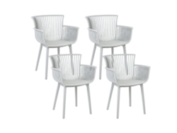 Juego de sillas de diseño BELIANI Pesaro de Material sintético Gris 58x45x84