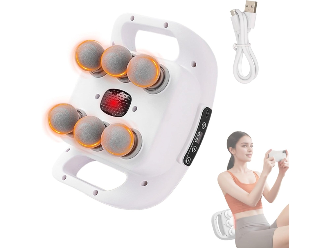 Masajeador Eléctrico De 6 Cabezales, Pistola De Masaje Muscular, 9 Modos, Cojín De Masaje Para Espalda Y Piernas.