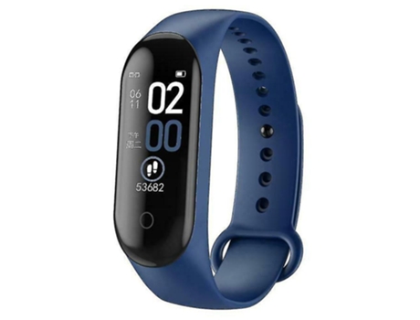 Smartwatch M4 Ritmo cardíaco Fitness Tracker Pedómetro y Presión Arterial Azul