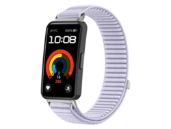 Bracelete Para Huawei Band 10 / 9 / 8 - Nylon Trançado - Fecho De Velcro Roxo Claro