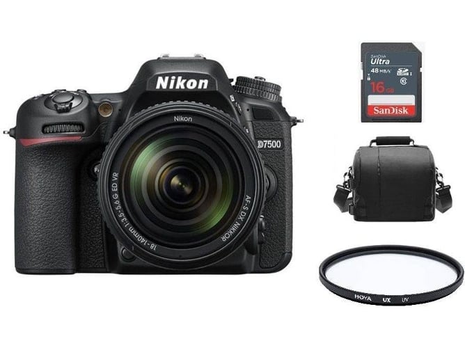 Kit Cámara Réflex NIKON D7500 AF-S 18-140MM F3.5-5.6G ED VR DX + Bolsa + 16GBSD + HOYA UX UV 67mm