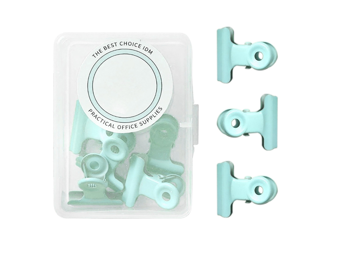 8 Clips Metálicos De Bisagra Bull Binder Clamps Paper Clips Para Archivos Verde Menta