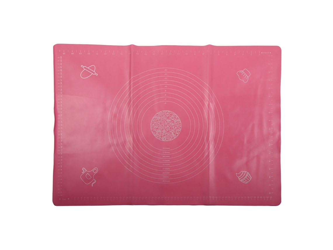 Tapete De Massa De Silicone Antiaderente Com Escalas 50x70cm Rosa Para Confeitaria