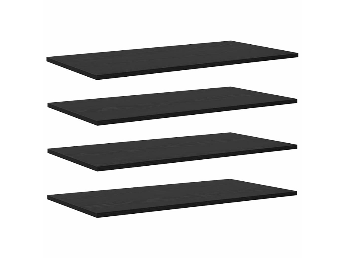 Tablero De Estantería | Estante 4 Uds Negro 80 X 40 X 1,5 Cm