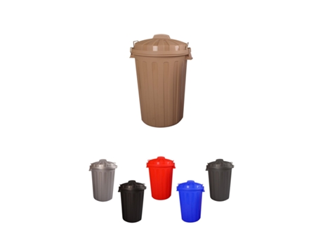Cubo Basura Diseño Moderno de plástico Com Tapadera | Cubo resistente almacenaje e reciclar Beige 100 litros