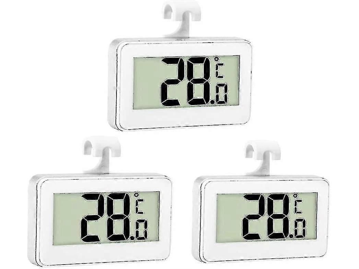 termómetros digitales para refrigerador, congelador y dormitorio, resistentes al agua, con pantalla LCD y gancho, GOKOCO