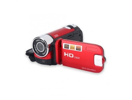 1080p Full HD 16MP DV Videocámara Cámara de video digital Pantalla de rotación de 270 grados Zoom digital nocturno 16x Enchufe rojo de la UE