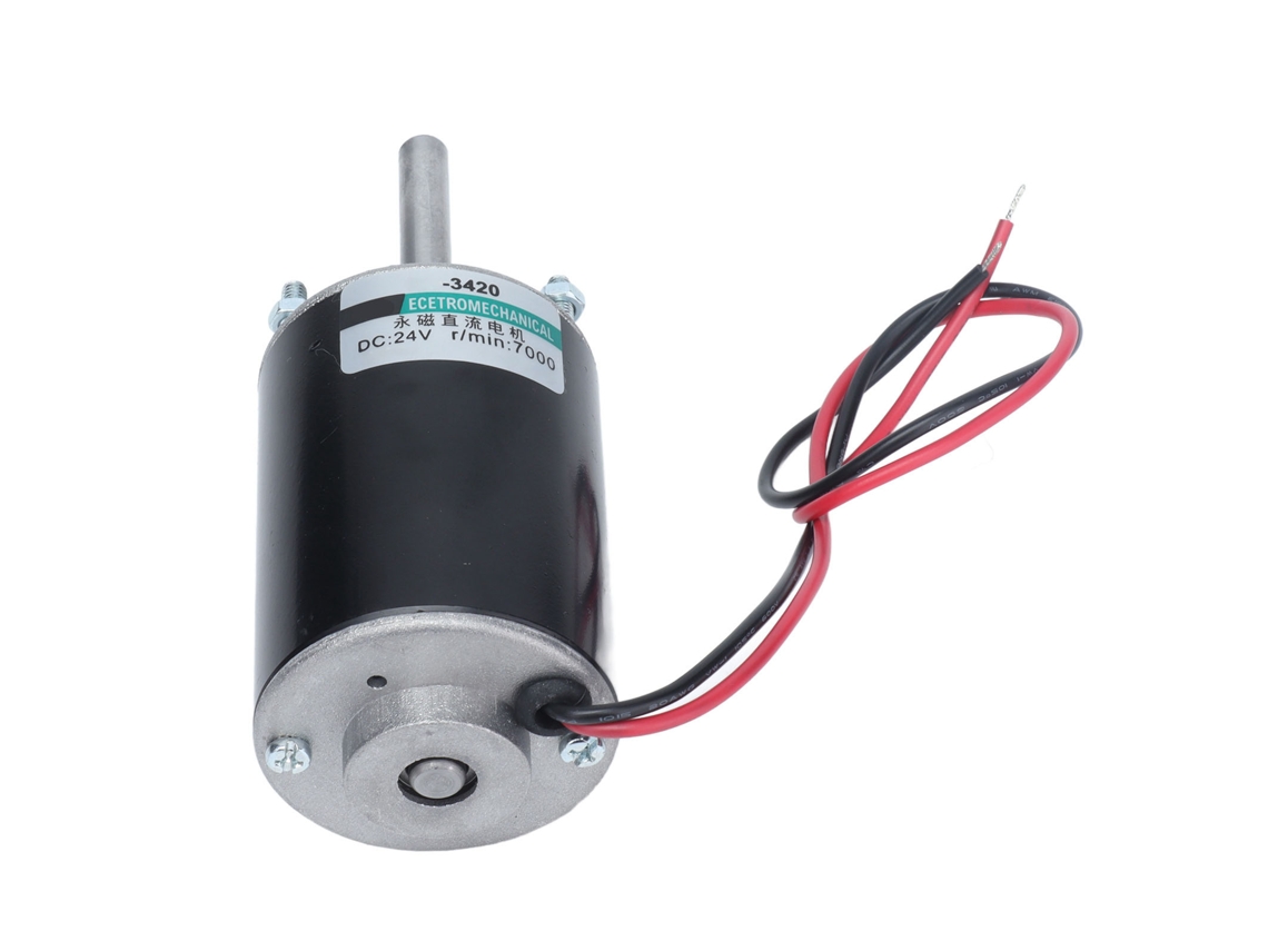 Motor de CC de imán permanente de alta velocidad de 24 V y 7000 RPM con eje de 43 mm | Sin marca