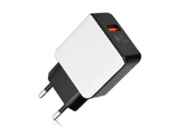 Cargador Adaptador De Pared Europeo Qc3.0 Puerto Usb Para Teléfonos Inteligentes Blanco