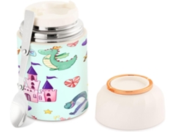 Recipiente de acero inoxidable KNIGHT Dragon de 500 ml, a prueba de fugas y con aislamiento térmico (sin marca)