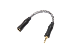 Cable De Audio De 3,5 Mm Hembra A 2,5 Mm Macho, Cobre Monocristalino, 8 Hilos, 14 Cm, Gris Claro