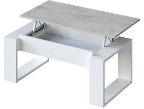 Mueble de Apoyo HABITDESIGN Blanco Artik - Gris Cemento (Melamina, PVC - 105 x 45–54 x 55 cm)