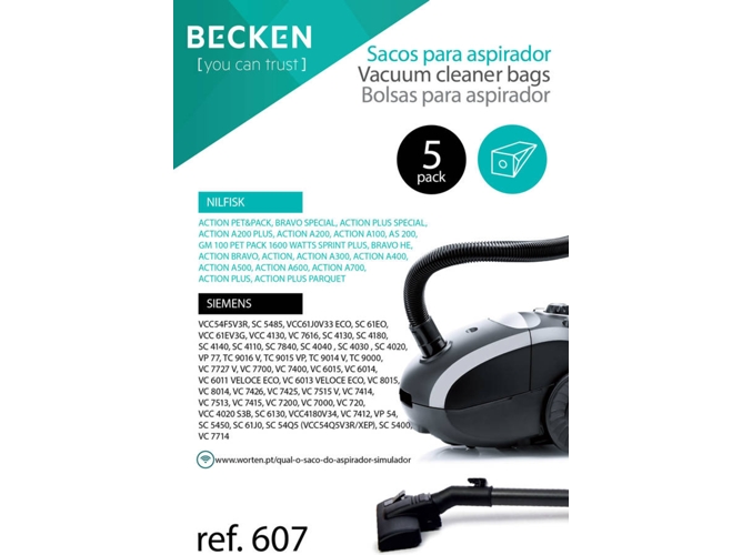 Bolsa de aspirador BECKEN REFª607 (5 unidades)