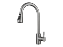 Grifo De Cocina Monomando Con Caño Extraíble, Fabricado En Acero Inoxidable 304 Y Madera De Arce.