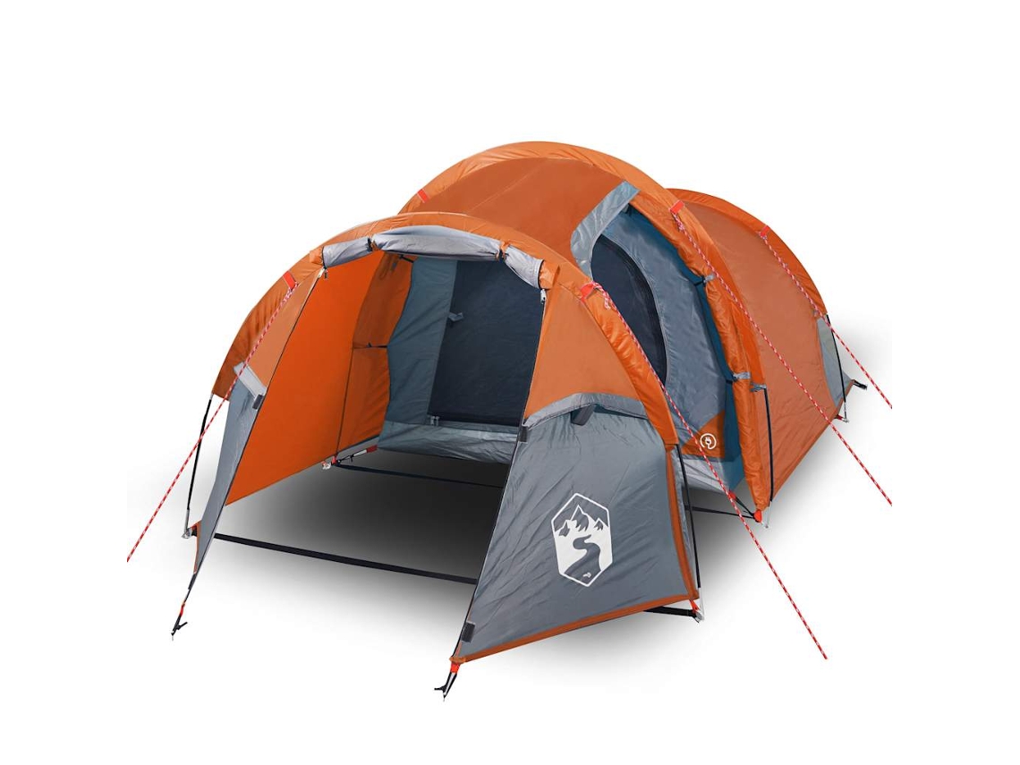Tienda de campaña para 3 personas VIDAXL impermeable gris y naranja