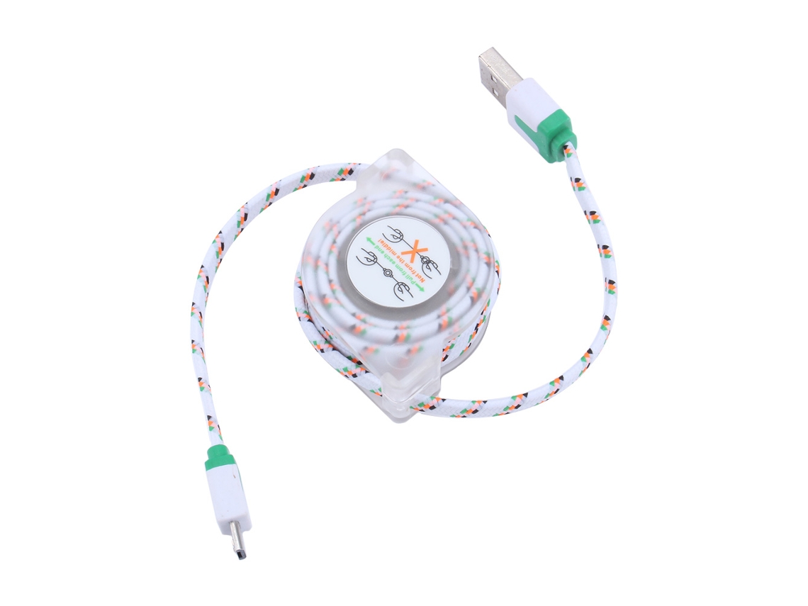 Cable De Datos Y Carga Retráctil Trenzado De Nailon Usb Para Samsung Htc Lg