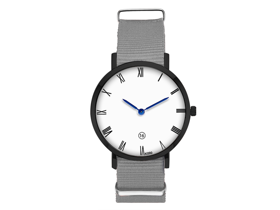 Reloj De Moda Para Hombre Zhoulianfa Con Correa De Nailon Y Esfera Redonda Gris.