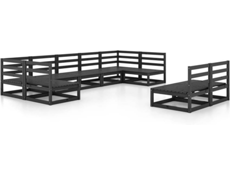 Conjunto 9 de muebles de jardín VIDAXL madera maciza de pino