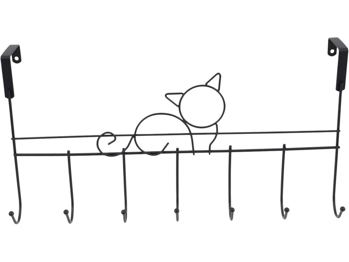 Toallero Con Forma De Gato Para Colgar Sobre La Puerta, Sin Taladro, Organizador Baño Ropa Y Toallas,