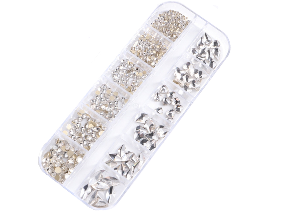 Gemas con parte posterior plana, suministros para decoración de uñas con diamantes de imitación KOFIHETY