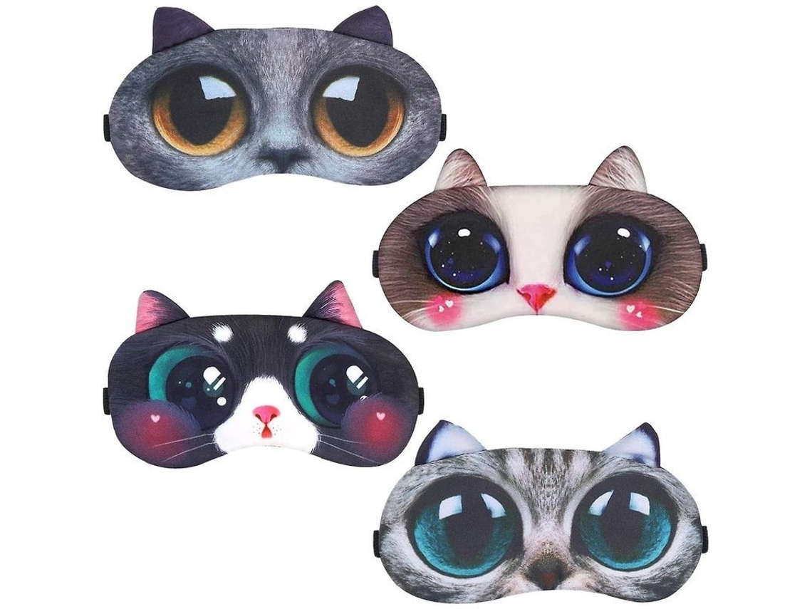 Nuevo Juego De 4 Antifaces Para Dormir De 2025, Con Un Adorable Diseño De Animales, Suaves Y Cómodos.
