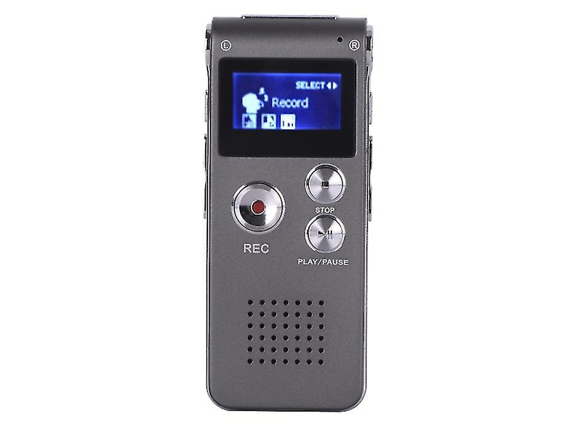 Grabadora de voz profesional recargable de 16 GB, mini grabadora digital y reproductor MP3 Yizhood (gris)
