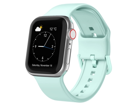 Correa de silicona para reloj inteligente Apple Watch con hebilla de 38 mm (verde menta)