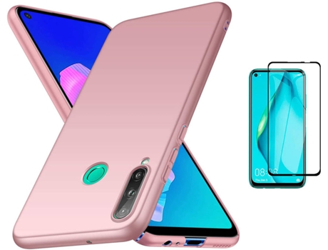 Kit Carcasa Y Protector Huawei P40 Lite E Full Cover Turtleshell Rígido Rosa