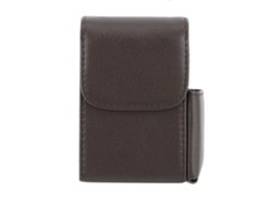 Estojo Para Cigarros De Couro Pu Com Porta-isqueiro, Acessório Para Fumantes, Estilo Elegante E Portátil