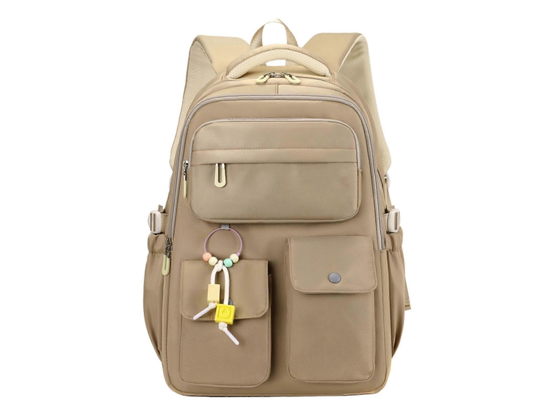 Mochila escolar moderna, ideal para viajar, con gran capacidad, estilo informal y ligera, perfecta para niñas. Color caqui.