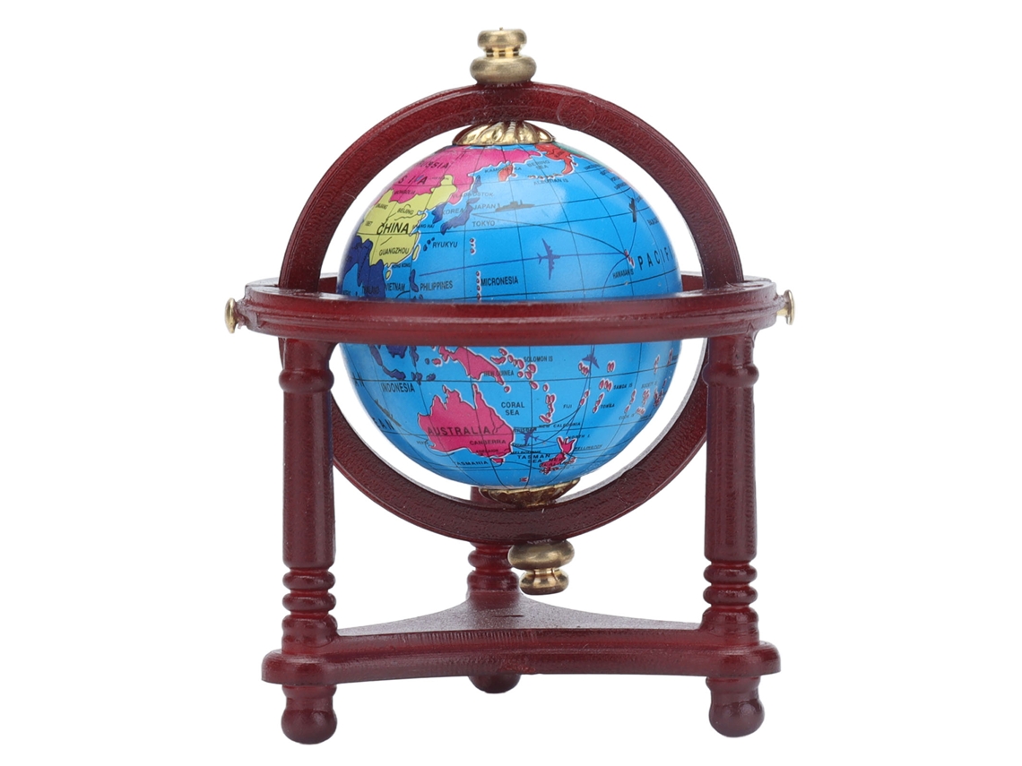 2026-modelo De Globo Terráqueo Para Casa De Muñecas Simulación Educativa 1:12 Miniatura Con Soporte Accesorio De Mundo Miniatura