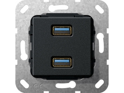 Inserto USB 568410 3.0a 2 vías cobre negro M Gira (568410)