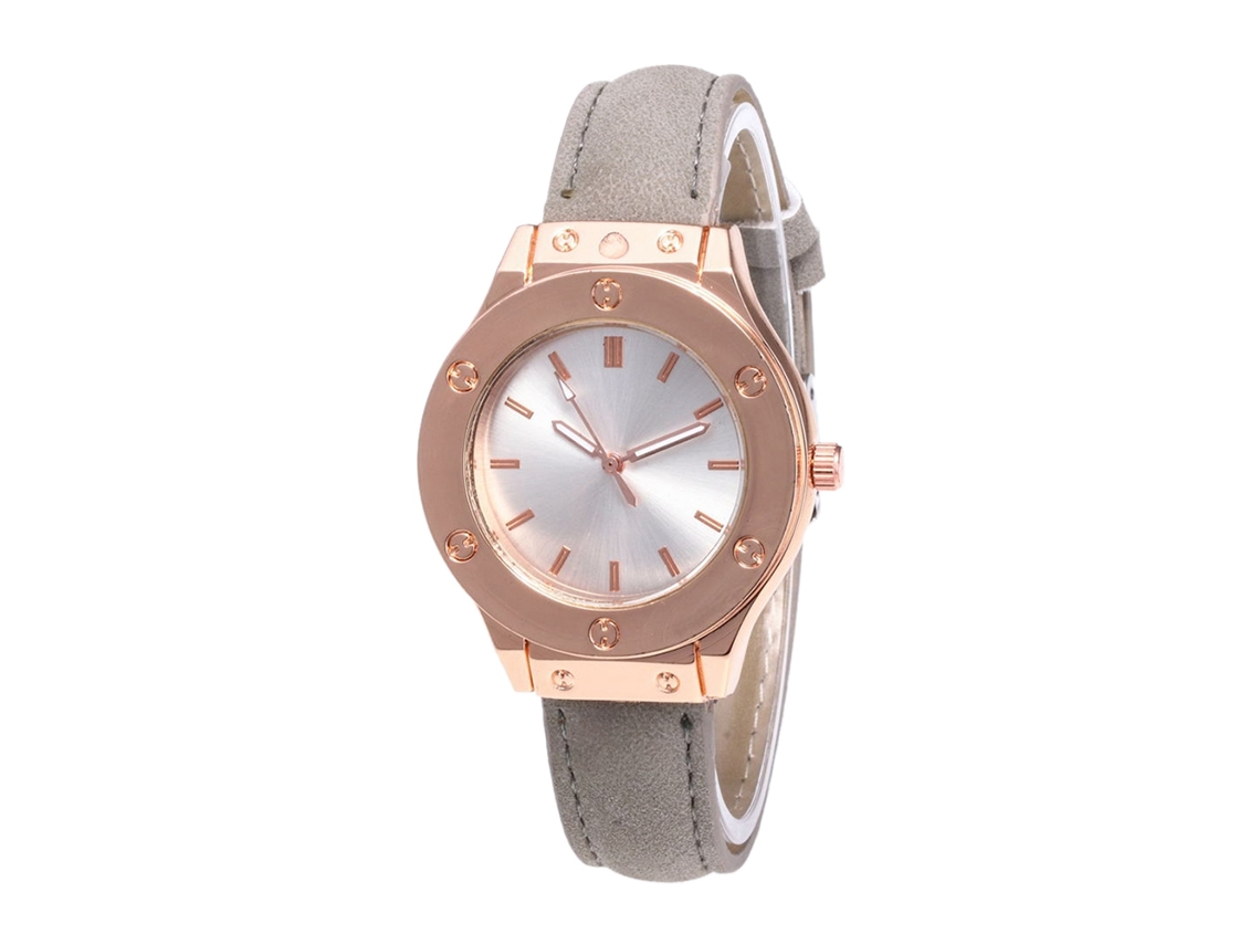Reloj De Pulsera Unisex Con Correa De Piel Sintética, Estilo Moderno Y Movimiento De Cuarzo Gris.