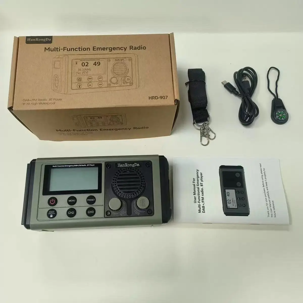 Mini radio FM con alta sensibilidad, potente altavoz, pantalla LED y función de grabación MDUG.