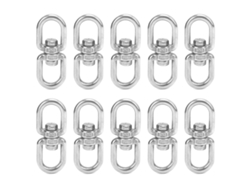 10 Ganchos Giratorios Dobles M6 De Acero Inoxidable Con Conector De 8 Grilletes
