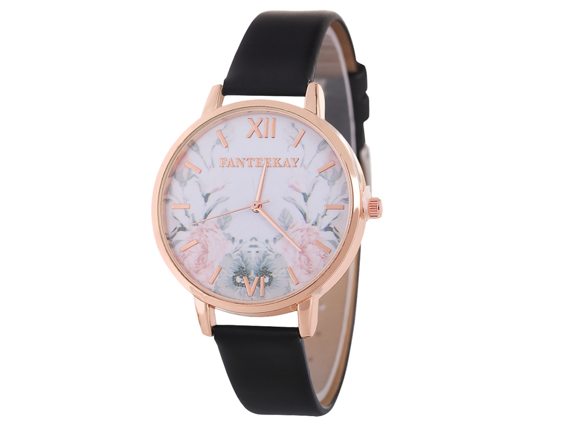 Reloj De Pulsera De Moda Para Mujer De Piel Sintética Con Delicada Esfera Redonda, Reloj De Cuarzo Informal Negro Y Marrón
