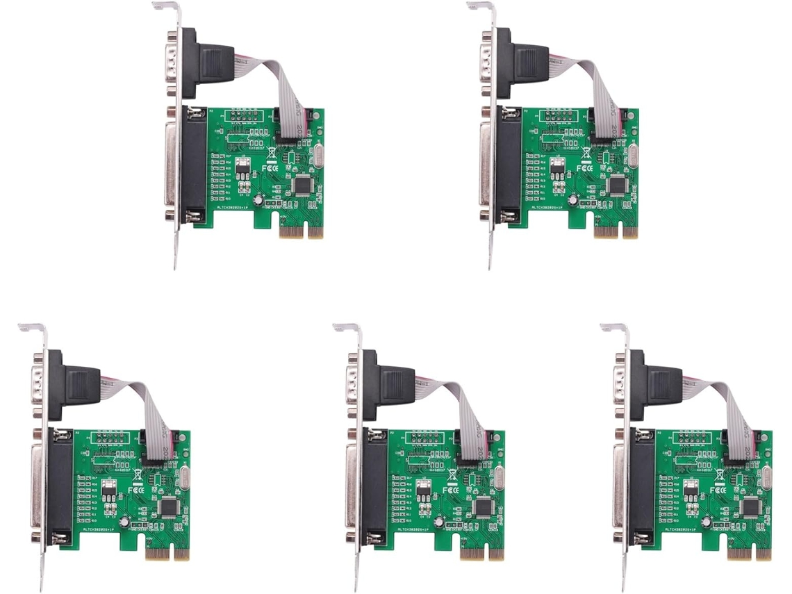 Adaptador Convertidor De Impresora Paralela Con 5 Puertos Serie Rs232-232, Puerto Serie Y Puerto Db25 Lpt A Pci-e