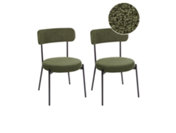 Conjunto de cadeiras de jantar sem repousa-braços BELIANI Allison de Bouclé Verde 47x52x77