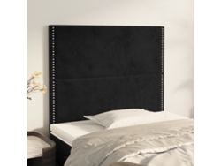 Cabeceros 2 Unidades De Terciopelo Negro 80x5x78/88 Cm