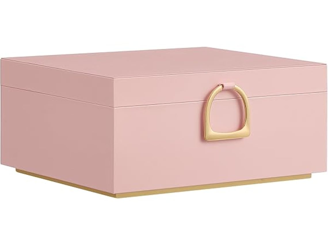 Joyero De Dos Niveles Con Asa Es Ideal Para Guardar Joyas Y También Un Regalo Perfecto. Dimensiones: 20,5 X 24 X 11 Cm. Está Fabricado Con M