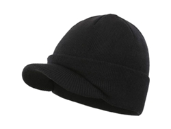 Gorro De Invierno Para Hombre, De Doble Cuello Con Visera Cálida, Tejido Acrílico Suave Y Cómodo, 22x22 Cm, Elegante Y Duradero.