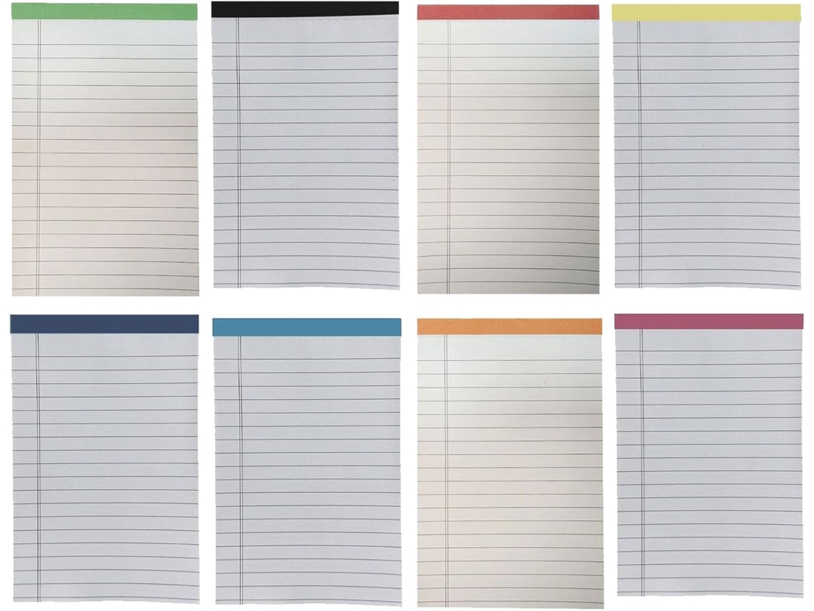 Juego De 8 Blocs De Notas Pequeños Tamaño Legal Con Papel Rayado De Tamaño Universitario Para Hombres De Negocios. Portátil.