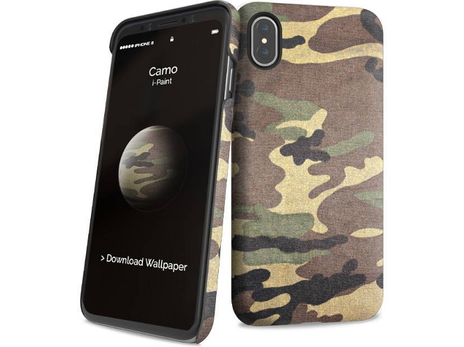 Funda iPhone XS Max I-PAINT Camo Verde