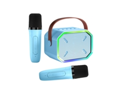 Máquina de karaoke para niños y adultos, mini altavoz Bluetooth portátil con 2 micrófonos inalámbricos y luces LED para TV, fiestas en casa, Chennnls